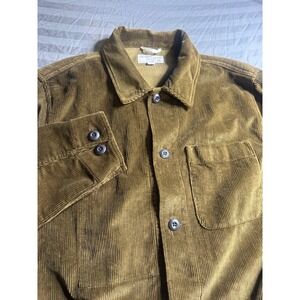 Wallace & Barnes J Crew Corduroy Chore Jacket Mens Medium Brown Ochre Workwear